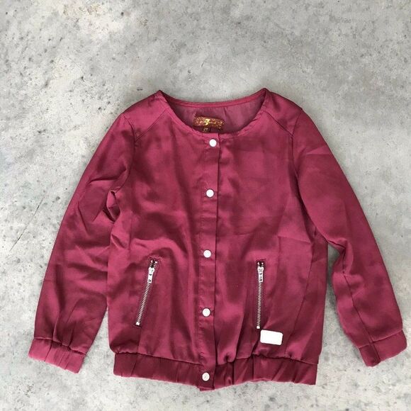 7 For All Mankind Seven Girls Kids Children’s Red Blouse Shirt Top 2T - Picture 11 of 11